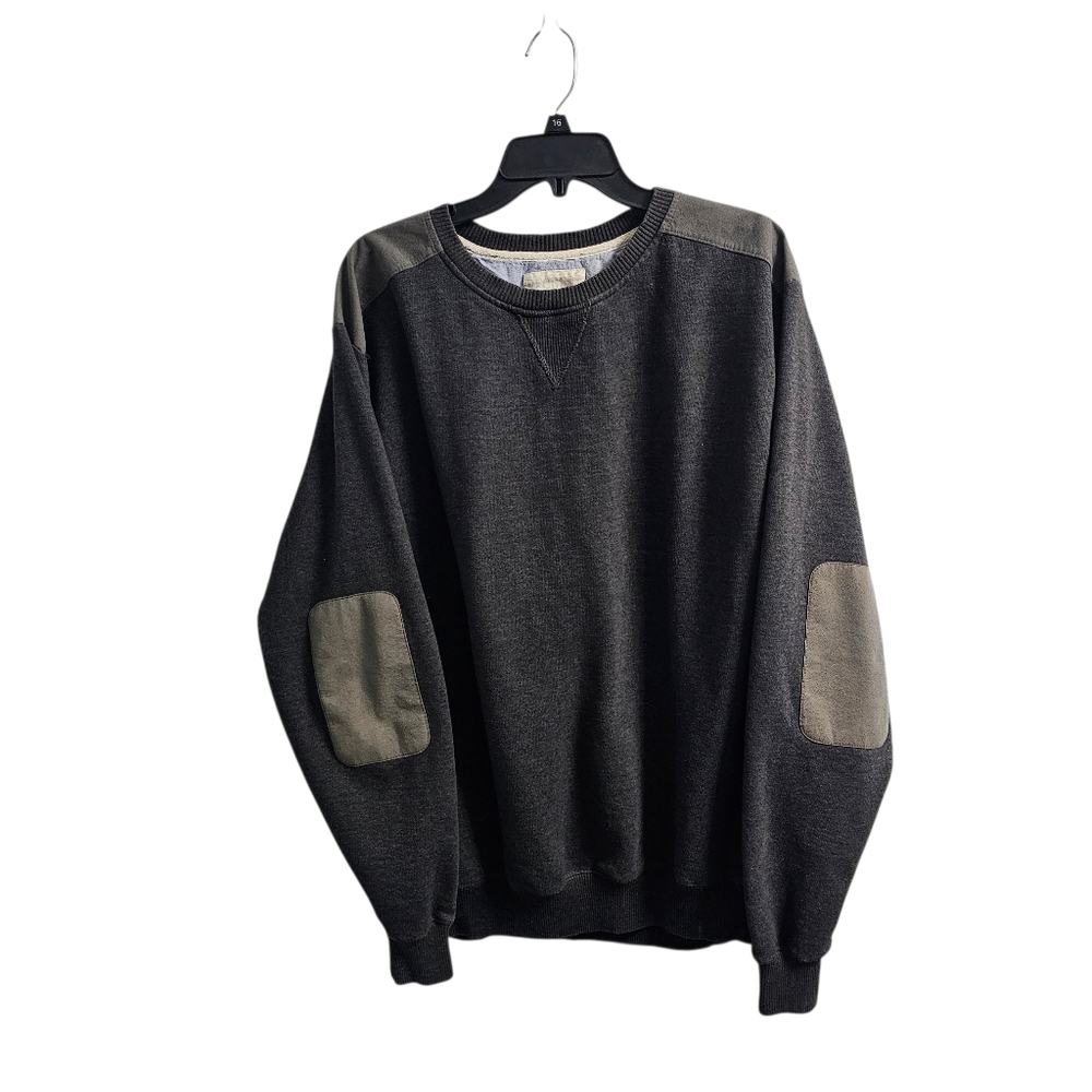 Request Vintage Grey Elbow Shoulder Patched Sweatshirt Men's 2XL